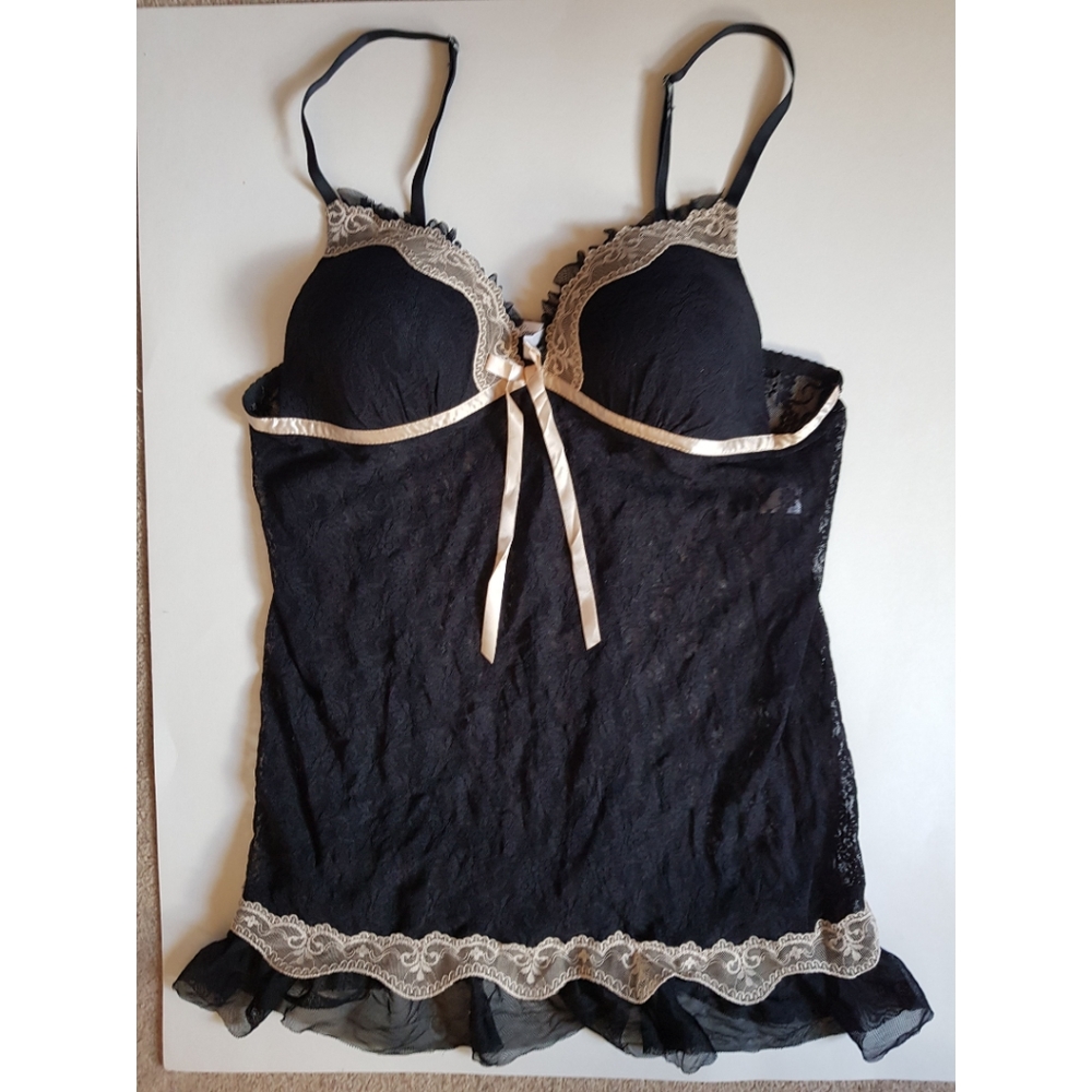 Linea Donatella Black Lace Babydoll Slip
